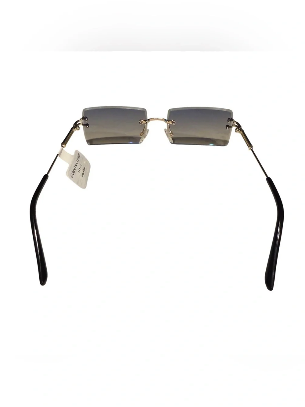 NEW Carolina Lemke Eagle Gold Rectangular Sunglasses CL3101 y2k retro festival